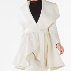 BCBG Draped Collar Belted Coat